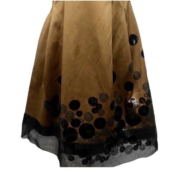 AYSHA Cocktail Dress Black Bronze Sequins Sleeveless Fit & Flare Party 0 EUC - Picture 6 of 9